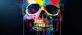 Œuvre d'art colorée en forme de tête de mort - Vivant et moderne sur Poster Art Shop