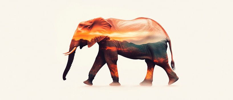 Wandernder Elefant von Poster Art Shop