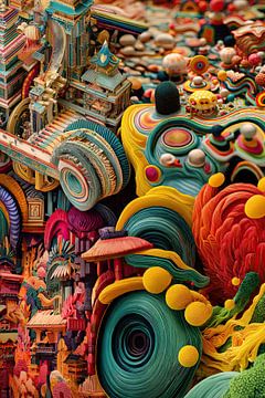 Art abstrait japonais en 3D