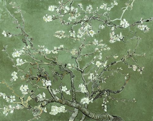 Amandier en fleur par Vincent van Gogh (Vert)