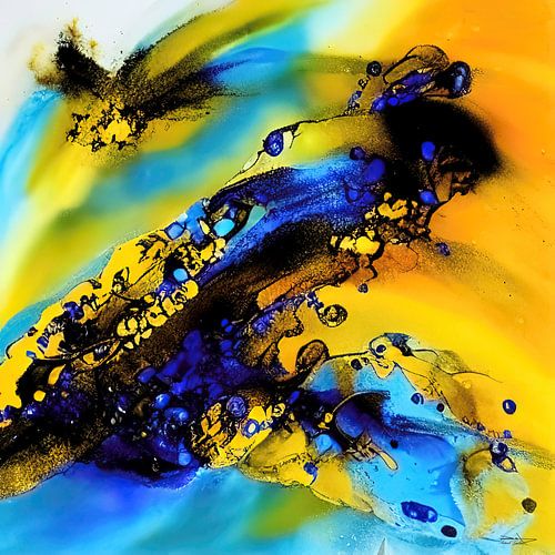 painting van alcohol ink en acryl