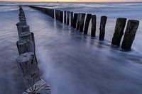 Breakwaters at sunset in Dishoek