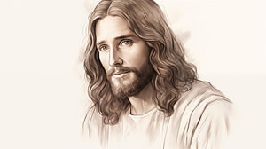 Bleistiftzeichnung von Jesus Christus, Zeichnung Vintage.