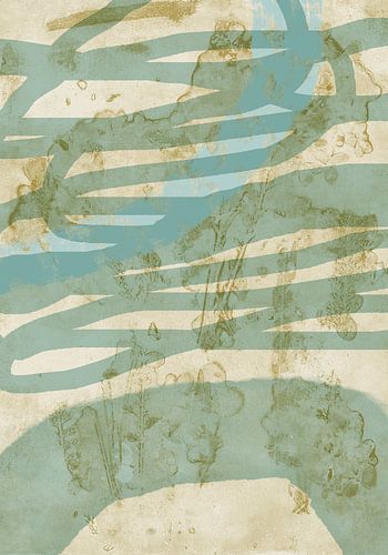 Abstracte organische vormen in lichte kleuren.