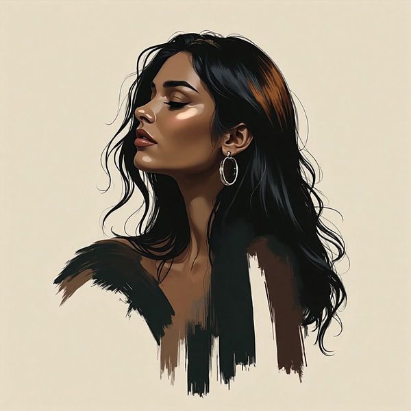 Abstract Refinement - Woman in Earth tones by Kleurenrijk