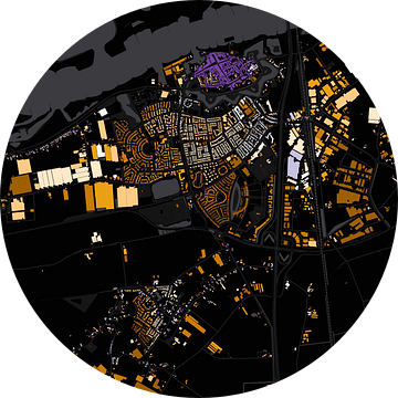 Kaart van Zaltbommel abstract van Maps Are Art