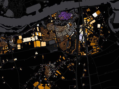 Kaart van Zaltbommel abstract