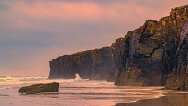 Sunset on the beach at Praia das Catedrais (Playa de la by Henk Meijer Photography