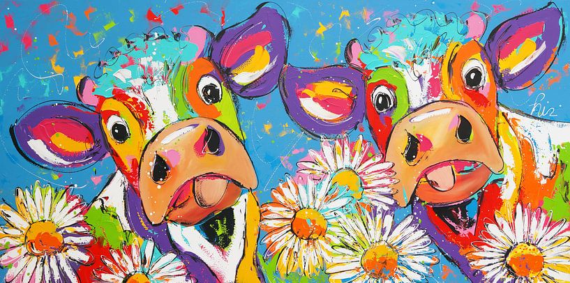 Fête de la fleur par Vrolijk Schilderij