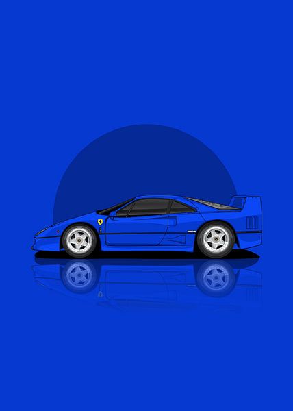 Art 1989 ferrari f40 Blue by D.Crativeart