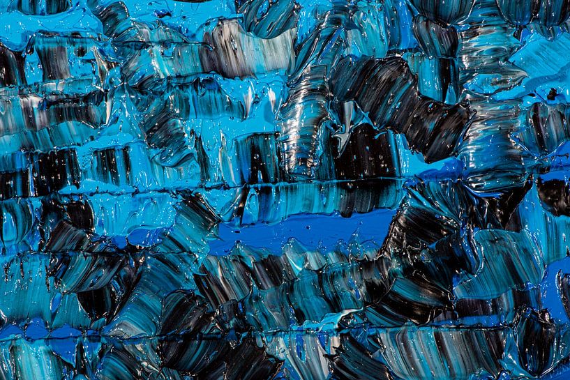 closeup van olieverf op canvas van Jan Fritz