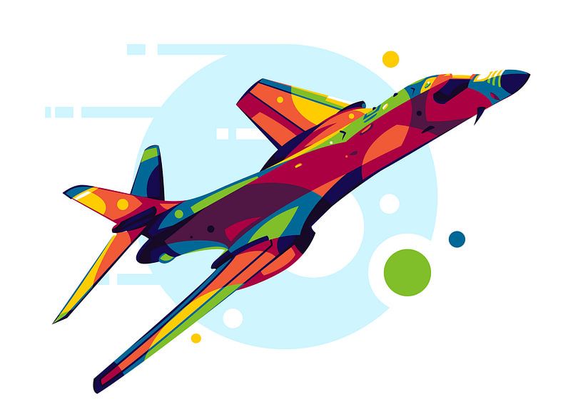 B-1B Lancer in Pop Art stijl van Lintang Wicaksono