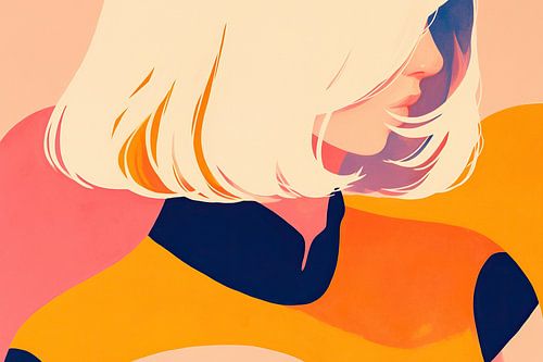 Portret minimalistisch schilderij