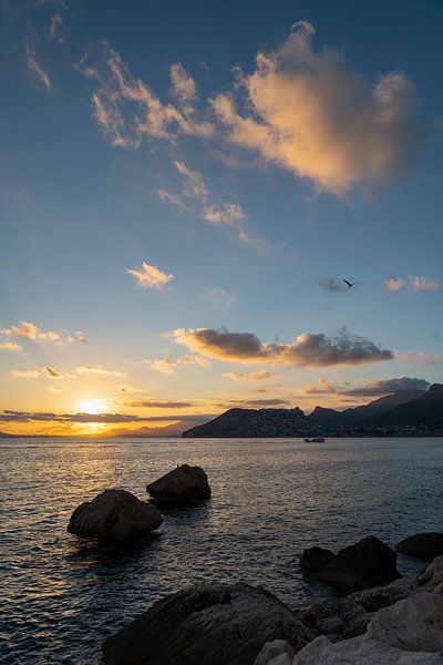 Evening light, clouds and the Mediterranean in Calpe 1 by Adriana Mueller