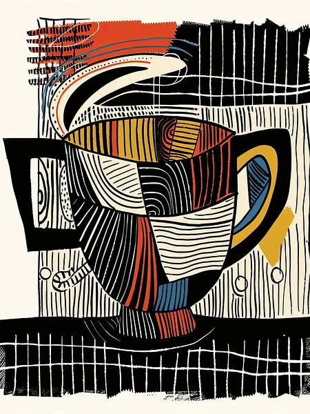 Koffie Kopje Stijl Abstract van TOAN TRAN