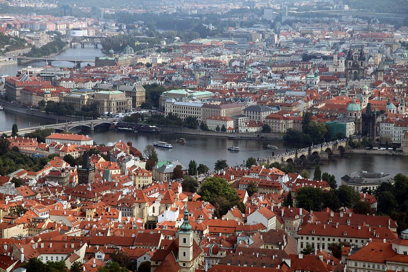 Prague - Cityscape with view on Charles Bridge by Ronald Pieterman