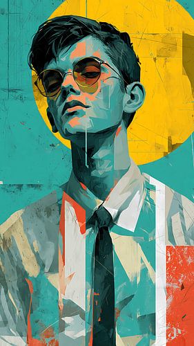 Moderne digitale kunst Vintage portret van een jonge man