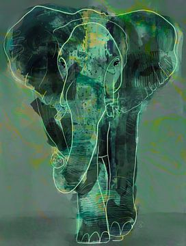 Blaugrüner Elefant, Ruth Day von 1x