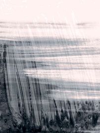 Japanese Sea Abstraction in Grey Beige Neutral by Mad Dog Art