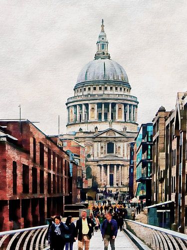 Wandelen naar St Pauls Cathedral