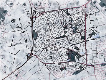 Kaart van Uden in de stijl 'White Winter' van Maporia