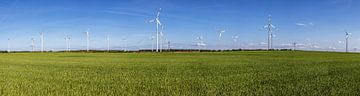Panorama-windmolenpark - veel windturbines van Frank Herrmann