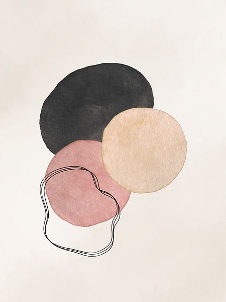 Minimalistische abstrakte Formen - Neutrales Beige &amp; Rosa Schattierungen 02 von Colors of Spring