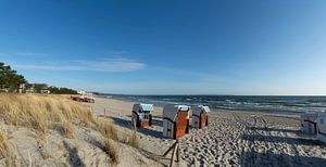 Panorama mit Strandkörben im Ostseebad Binz