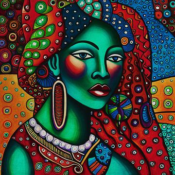 Gekleurde vrouw in expressionistische stijl van Jan Keteleer