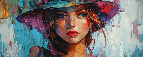 Ausdrucksstarke Frau Lebendige Farben