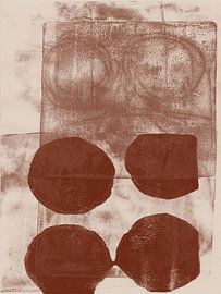 Terra and cream. Minimalist abstract art. Shapes and lines. by Dina Dankers