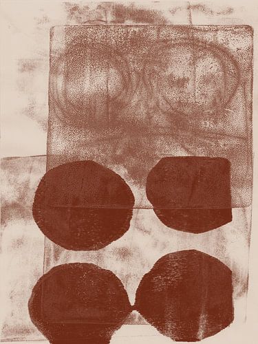 Terra en crème. Minimalistische abstracte kunst. Vormen en lijnen.