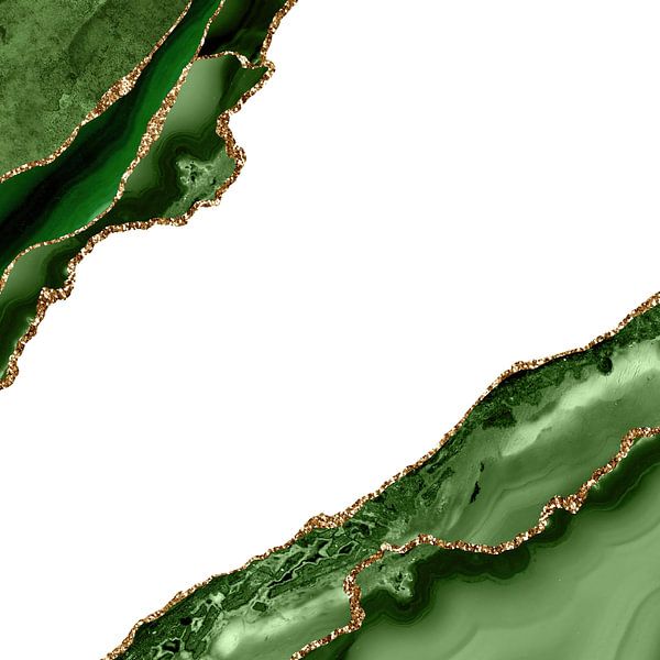 Green &amp; Gold Agate Texture 19 von Aloke Design