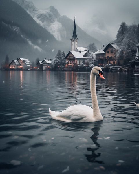 Swans in winter by fernlichtsicht