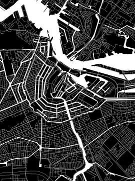 Amsterdam | Modern City Map in black and white by WereldkaartenShop