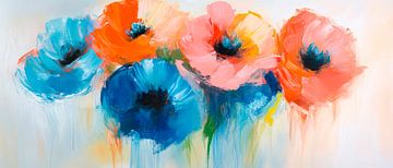 Kleurrijk bloemenschilderij in impressionisme