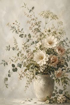 Composition florale aux tons neutres