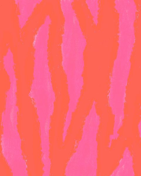 Kleurrijke abstracte moderne kunst. Pop van kleuren. Neon roze en oranje. van Dina Dankers
