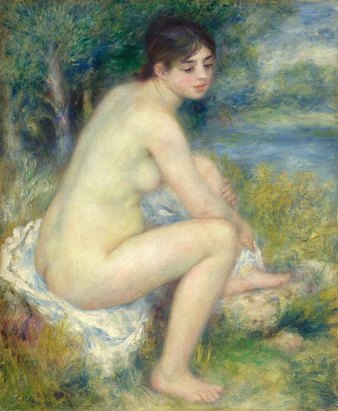 Nackte Frau in einer Landschaft, Pierre-Auguste Renoir, 1883 von Atelier Liesjes