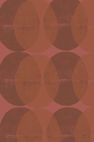 Retro geometrisch patroon. Cirkels in warm bruin en roze.