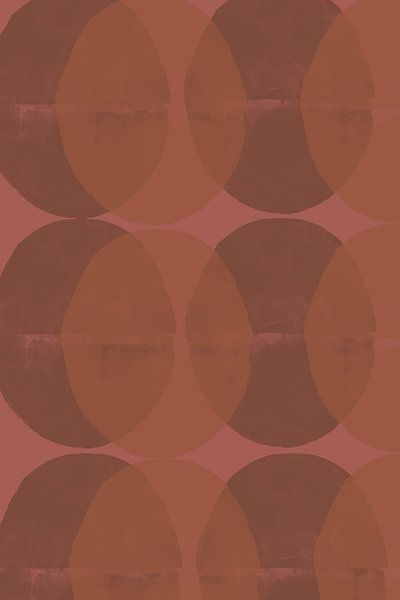 Retro geometric pattern. Circles in warm browns and pink. by Dina Dankers