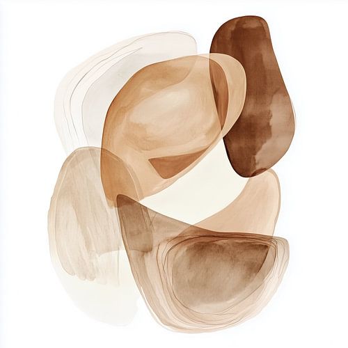 Abstrakte Formen braun-beige weiche Farben