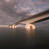 Zeelandbrug in avondgloed van Jan Jongejan