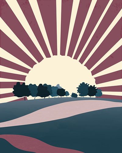 Bomen bij zonsondergang