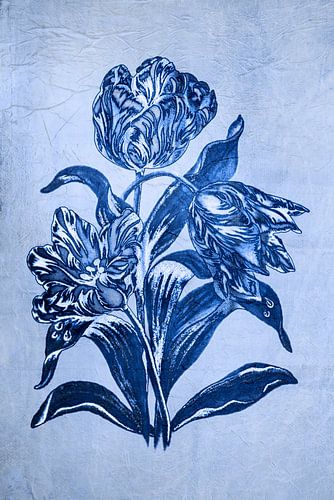 Tulp in Delfts blauw.