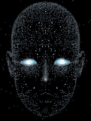 Silhouette de tête cosmique - Espace minimaliste