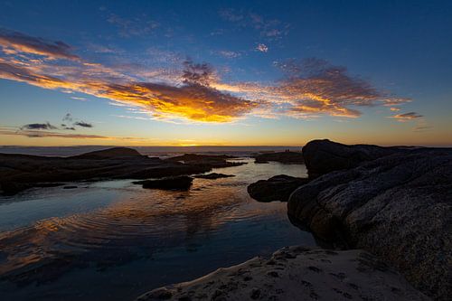 Zonsondergang, Bloubergstrand Beach, Zuid-Afrika