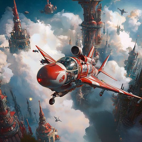 Flugzeuge zwischen den Wolken