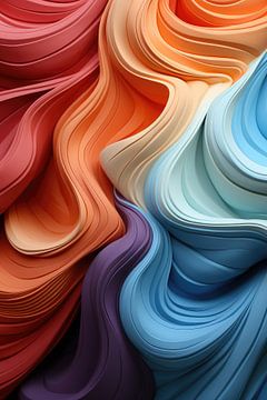 Artful abstract colourful art lines by Digitale Schilderijen