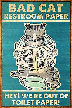 Der Katze im Badezimmer ist das Taschentuchpapier ausgegangen